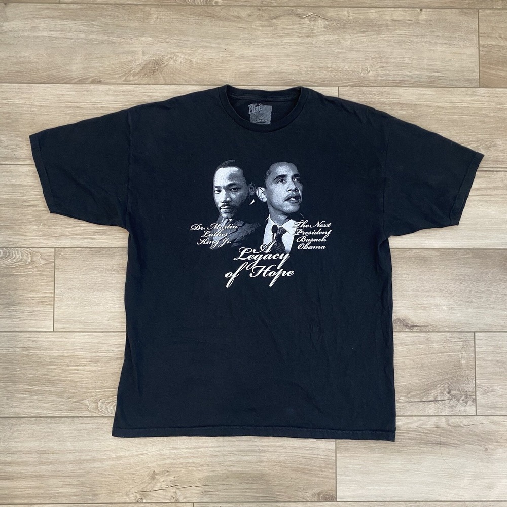 Rip Curl Barack Obama x Martin Luther King Jr. Black Tee Men's XL USA Y2K VTG